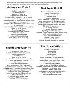 Supply Lists for the 2014-2015 School Year All Grade Levels