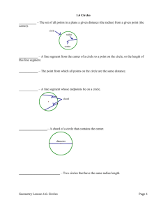 Lesson 1.6 Circles notes