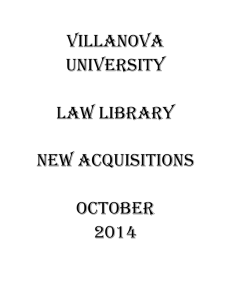 New Library Acquisitions – October 2014