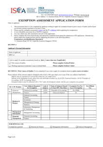Application for Exemption Assessment Form