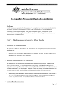 Co-regulatory Arrangement Application Guidelines