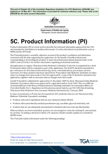 5C. Product Information (PI) - Therapeutic Goods Administration