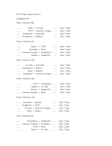 RTTL Winter League Schedule Division 1