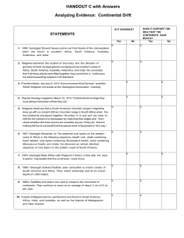 Continental Drift Notes answer key
