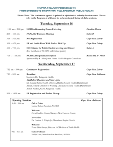Thursday, September 18 - North Carolina Public Health Association
