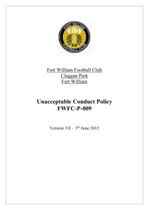 Unacceptable Conduct Policy - Fort William Football Club