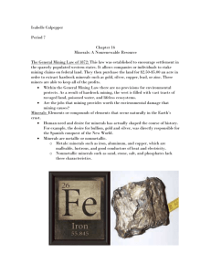 Isabelle Culpepper Period 7 Chapter 16 Minerals: A Nonrenewable