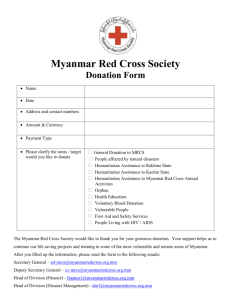 Myanmar Red Cross Society Donation Form