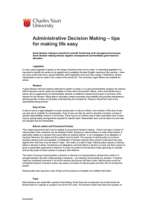 Administrative Decision Making