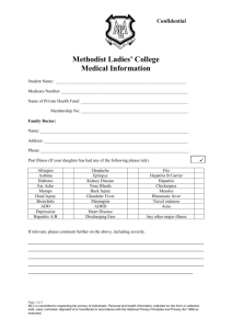 College Camp Medical Information Form
