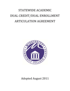 Statewide Academic Dual Credit / Dual Enrollment Template