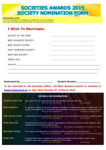 Society Nomination Form