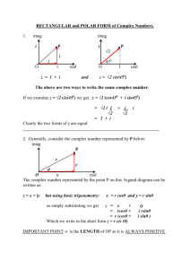 RECTANGULAR and POLAR FORM of Complex Numbers