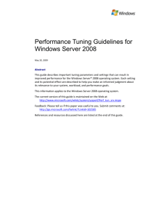 Performance Tuning for Terminal Server - Center