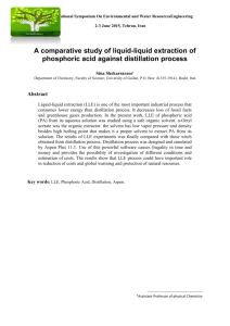A comparative study of liquid-liquid extraction of phosphoric acid