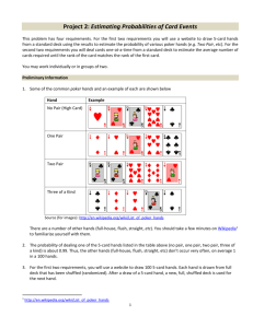 Project 2: Estimating Probabilities of Card Events
