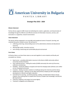 Strategic Plan 2015 - 2020 - American University in Bulgaria