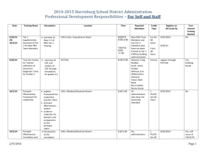 2014-2015 HBGSD Administration PD Responsibilities Calendar