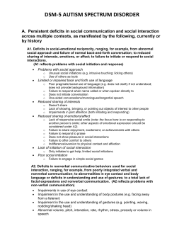 3-20: DSM5 Autism Checklist