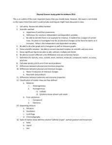 Physical Science study guide for midterm 2014 This is an outline of