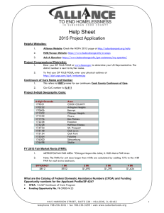 Help Sheet 2015 - Alliance to End Homelessness in Suburban Cook