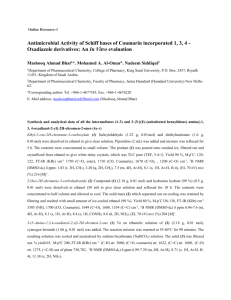 Antimicrobial Activity of Schiff bases of Coumarin incorporated 1, 3, 4