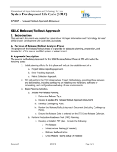 SDLC Release/Rollout Approach