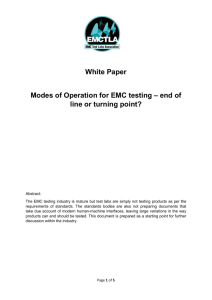 Modes of Operation for EMC testing