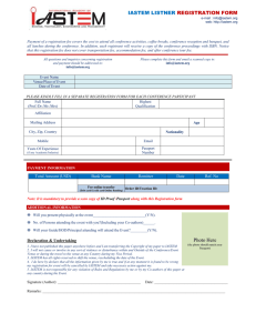 IASTEM Listener Registration Form