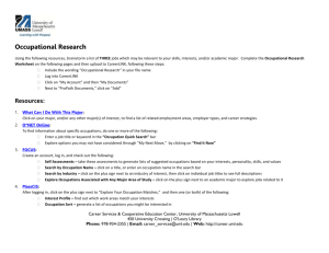 Occupational Research Worksheet