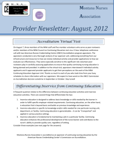 Provider Newsletter August 2012