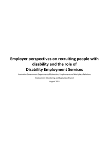 Employer perspectives on recruiting people with disability and the