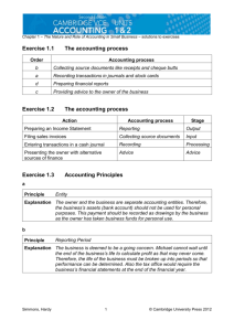 Exercise 1.7 Accounting Principles and Qualitative Characteristics