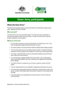 Green Army participants fact sheet