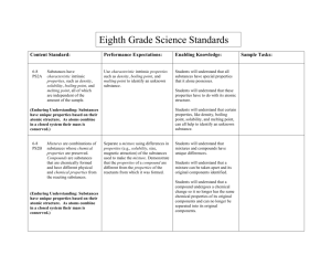 Eighth Grade Science Standards Content Standard: Performance