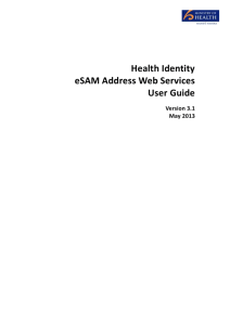 eSAM Address Web Services User Guide