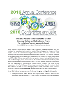 Call for Speakers - MRIA - National Conference 2016