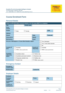 Course Enrolment Form