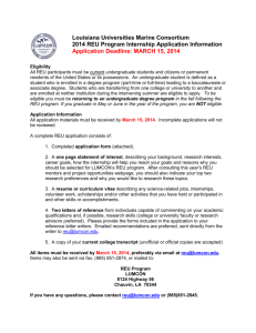 2014 REU Program Internship Application Information