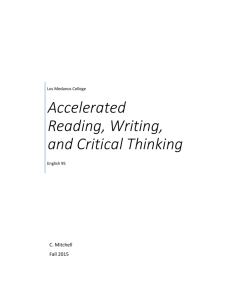 Accelerated Reading, Writing, and Critical Thinking