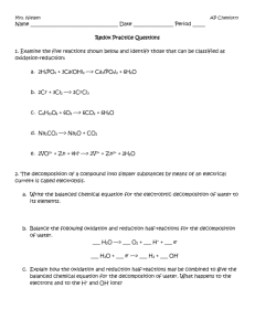 Redox Practice Questions