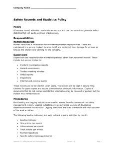 7.1 Safety Records and Statistics Policy