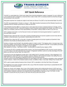 GST Quick Reference