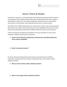 Atomic Theory - STERS 4 - Science Teaching 6-12