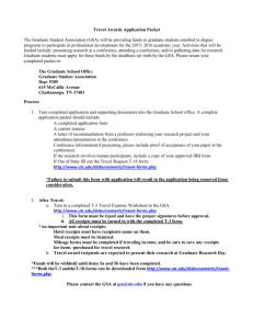 Travel Awards Application Packet - The University of Tennessee at