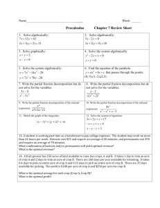 Precalculus Chapter 7 Review Sheet