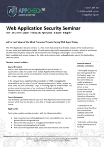 Web Application Security Seminar - AppCheck-NG
