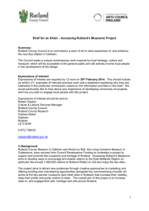 Brief for an Artist * Accessing Rutland*s Museums Project