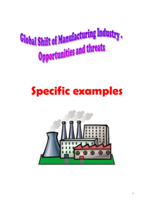 Global Shift of Manufacturing Industry