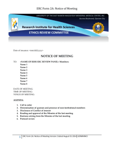 ERC Form 2A: Notice of Meeting